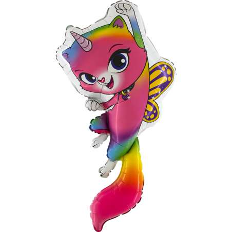 Palloncino in Foil 40" Super Shape "Butterfly Unicorn Kitty" Personaggi Grabo