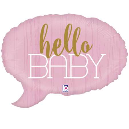 Palloncino in Foil 24" Super Shape Nuvoletta Rosa "Hello Baby" Nascita e Battesimo Grabo
