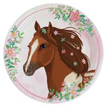 Piatto di Carta 23cm con Cavallo "Beautiful Horses" 8pz Festa Tema Cavallo "Horse"