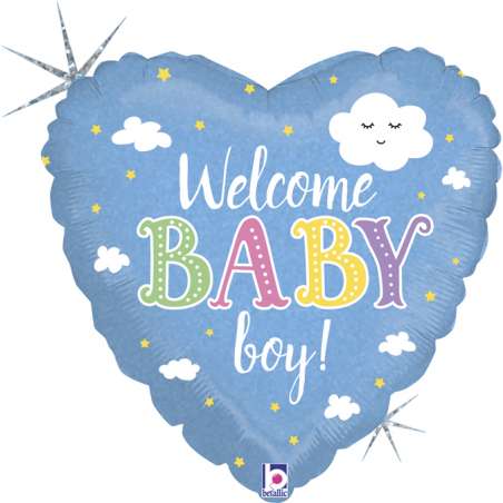 Palloncino in Foil 18" Nascita "Welcome Baby Boy" Nascita e Battesimo Grabo