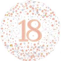 Palloncino in Foil 18" 18 anni Rose Gold "Sparkling Fizz" Palloncini in Foil Oaktree