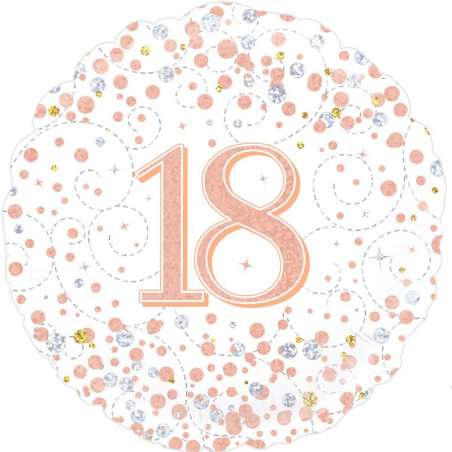 Palloncino in Foil 18" 18 anni Rose Gold "Sparkling Fizz" Palloncini in Foil Oaktree