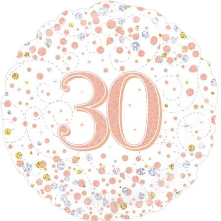 Palloncino in Foil 18" 30 anni Rose Gold "Sparkling Fizz" Palloncini in Foil Oaktree