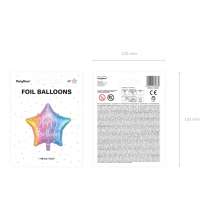 Palloncino in Foil 16" Stella Multicolor "Happy Birthday" Generico