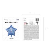 Palloncino in Foil 16" Stella Blu Navy "Happy Birthday" Generico
