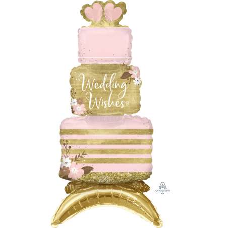 Palloncino in Foil 25" Standups Torta Nuziale "Wedding Cake" Promessa e Matrimonio