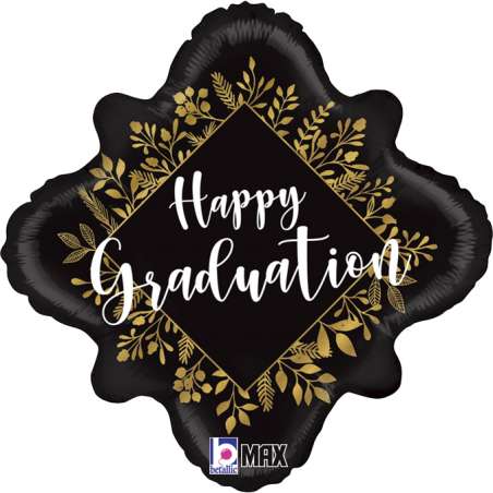 Palloncino in Foil 18" Junior Shape Laurea "Gold Leaf Graduation" Laurea Grabo