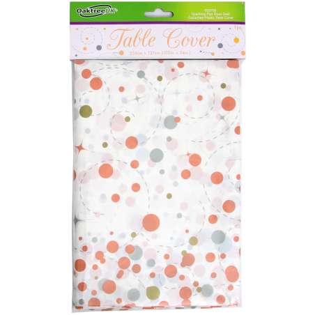 Tovaglia di Plastica 137x259cm Rose Gold "Sparkling Fizz" Coordinati Tavola Oaktree