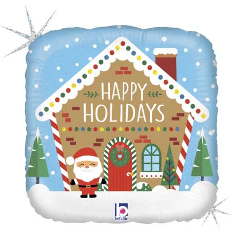 Palloncino in Foil 18" Casa Vacanze "Home for the Holidays" Natale e Capodanno Grabo
