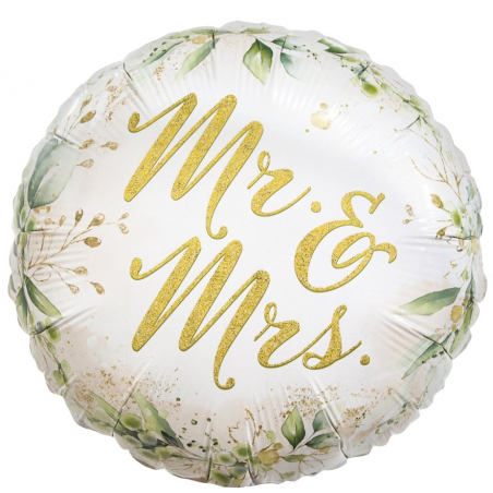 Palloncino in Foil 18" Matrimonio "Mr. & Mrs." Promessa e Matrimonio
