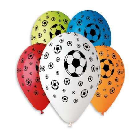 Palloncino in Lattice 12" GS110 Assortito con Stampa Pallone da Calcio 100pz Gemar "Theme & Patterns"