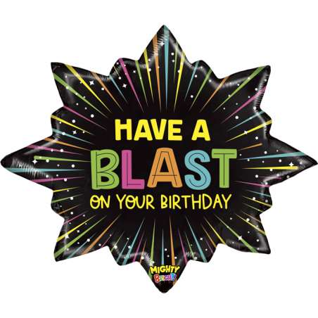 Palloncino in Foil 32" Super Shape Esplosivo "Birthday Blast" Happy Birthday Grabo