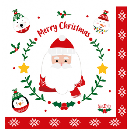 Tovagliolo di Carta 33x33cm Natalizio "Christmas Friends" 16pz Outlet Natale