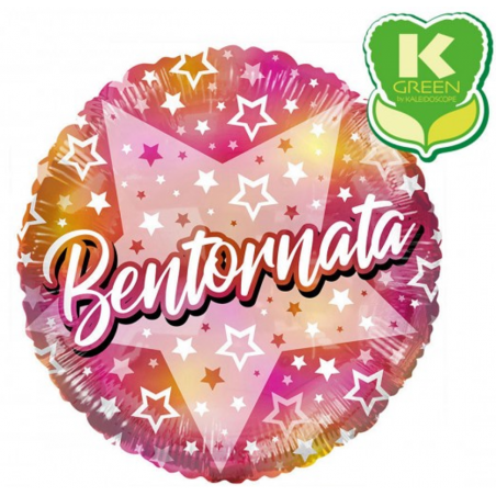 Palloncino in Foil 18" Rosa con Stella "Bentornata" Messaggi Speciali