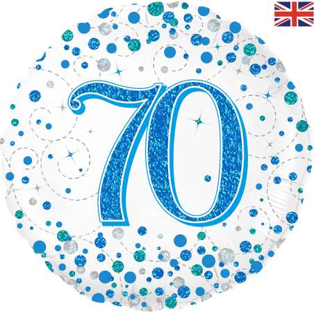Palloncino in Foil 18" 70 anni Blu "Sparkling Fizz" Palloncini in Foil Oaktree