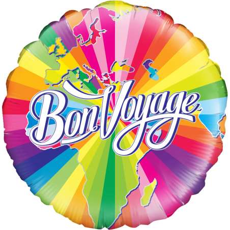 Palloncino in Foil 18" Multicolor Buon Viaggio "Bon Voyage" Palloncini in Foil Oaktree