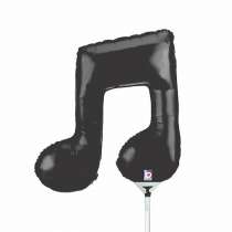 Palloncino in Foil 14" Mini Shape Nota Musicale Biscroma Nera Generici Grabo
