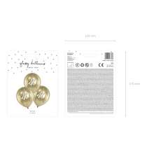 Palloncino in Lattice 12" Oro 40 anni "Glossy Gold" 6pz 30°40°....... Compleanno