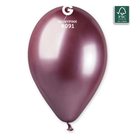 Palloncino in Lattice 13" GB120 Rosa "Shiny Pink 091" 50pz Gemar Shiny "Round"
