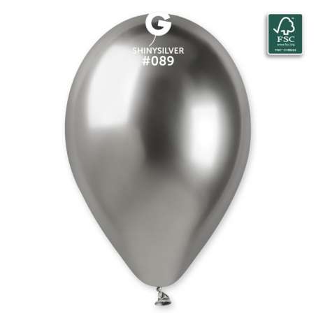 Palloncino in Lattice 6" AB80 Argento "Shiny Silver 089" 100pz Gemar Shiny "Round"