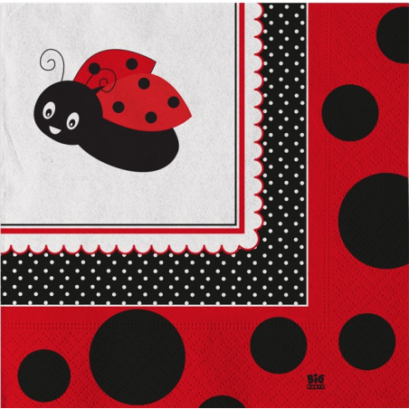 Tovagliolo di Carta 33x33cm Coccinella "Ladybug" 20pz Coccinella