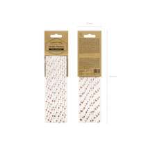 Cannuccia di Carta Bianca con Cuori Rose Gold Metallizzato 10pz Cannucce