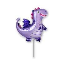 Palloncino in Foil 14" Mini Shape Drago Lilla "Dragon" Draghi e Dinosauri