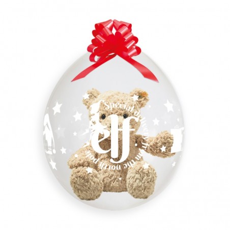 Palloncino in Lattice 18" Stuffing GS18 Trasparente con Scritta "Elf North Pole" 25pz Gemar "Christmas/New Year"