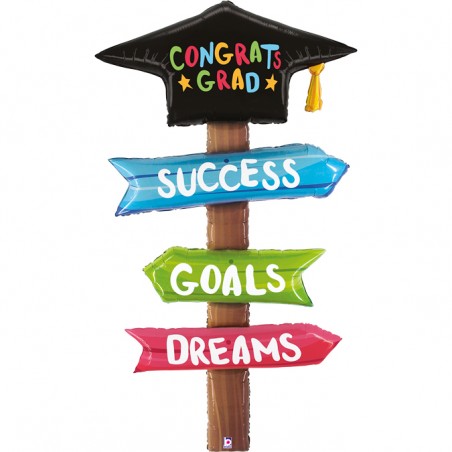 Palloncino in Foil 65" Air Filled Indicazioni "Grad Signs" Laurea Grabo