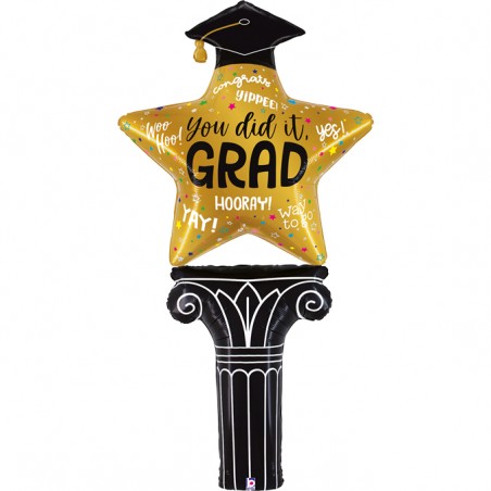 Palloncino in Foil 68" Air Filled Laurea "Star Column" Laurea Grabo