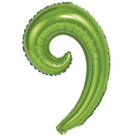 Palloncino in Foil 14" Onda Verde "Kurly Wave" 5pz Kurly Wave