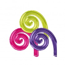 Palloncino in Foil 14" Spirale Fucsia "Kurly Spiral" 5pz Kurly Spiral