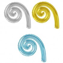 Palloncino in Foil 14" Spirale Celeste "Kurly Spiral" 5pz Kurly Spiral