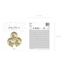 Palloncino in Lattice 12" Oro 70 anni "Glossy Gold" 6pz 30°40°....... Compleanno