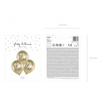 Palloncino in Lattice 12" Oro 90 anni "Glossy Gold" 6pz 30°40°....... Compleanno