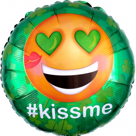 Palloncino in Foil 18" Verde Emoticon "Kiss Me" Palloncini e Accessori St. Patrick's