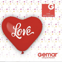 Palloncino in Lattice 10" CRS Cuore Rosso con scritta "Love" 100pz Gemar Amore "Love"