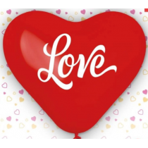 Palloncino in Lattice 10" CRS Cuore Rosso con scritta "Love" 100pz Gemar Amore "Love"