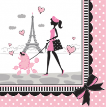 Tovagliolo di Carta 33x33cm Parigi "Party in Paris" Parigi
