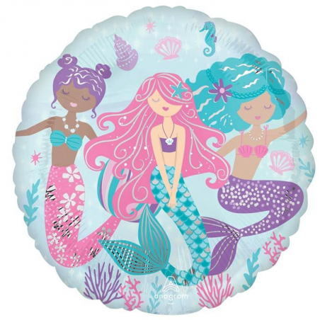 Palloncino in Foil 18" Sirena "Shimmering Mermaid" Pesci e Mare