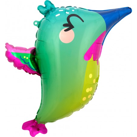 Palloncino in Foil 25" Super Shape Colibrì "Colorful Hummingbird " Animali (Uccelli)