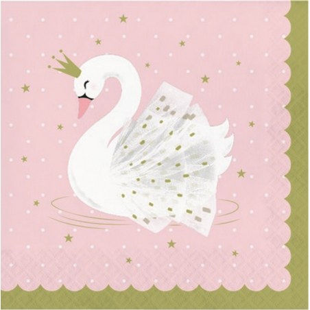 Tovagliolo di Carta 33x33cm con Cigno Reale "Swan" 16pz Cigno Reale "Swan"