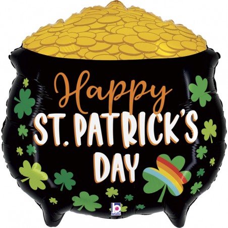 Palloncino in Foil 30" Super Shape Pentolone St. Patrick's "Lucky Pot" Giornate Speciali Grabo