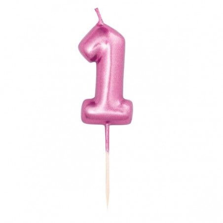 Candelina 4.5cm Fucsia Metallizzato N.1 Fucsia Metallizzato 4.5cm