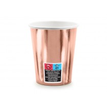 Bicchiere di Carta 260ml Rose Gold Metallizzato Happy Birthday 6pz Happy Birthday Rose Gold