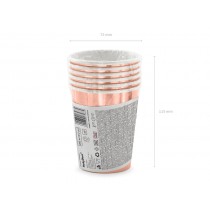 Bicchiere di Carta 260ml Rose Gold Metallizzato Happy Birthday 6pz Happy Birthday Rose Gold