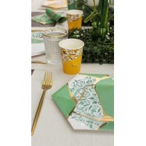 Tovagliolo di Carta 33x33cm Mosaico "Kintsugi Green" 16pz Kintsugi Green & Yellow