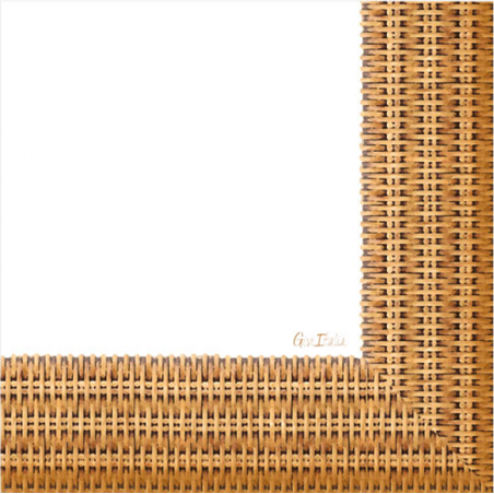 Tovagliolo di Carta 33x33cm decorato effetto "Rattan" 16pz Rattan