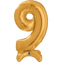 Palloncino in Foil 25" Standups Numero 9 Oro "Gold" Numeri Standups 25" Oro "Gold"
