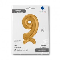 Palloncino in Foil 25" Standups Numero 9 Oro "Gold" Numeri Standups 25" Oro "Gold"